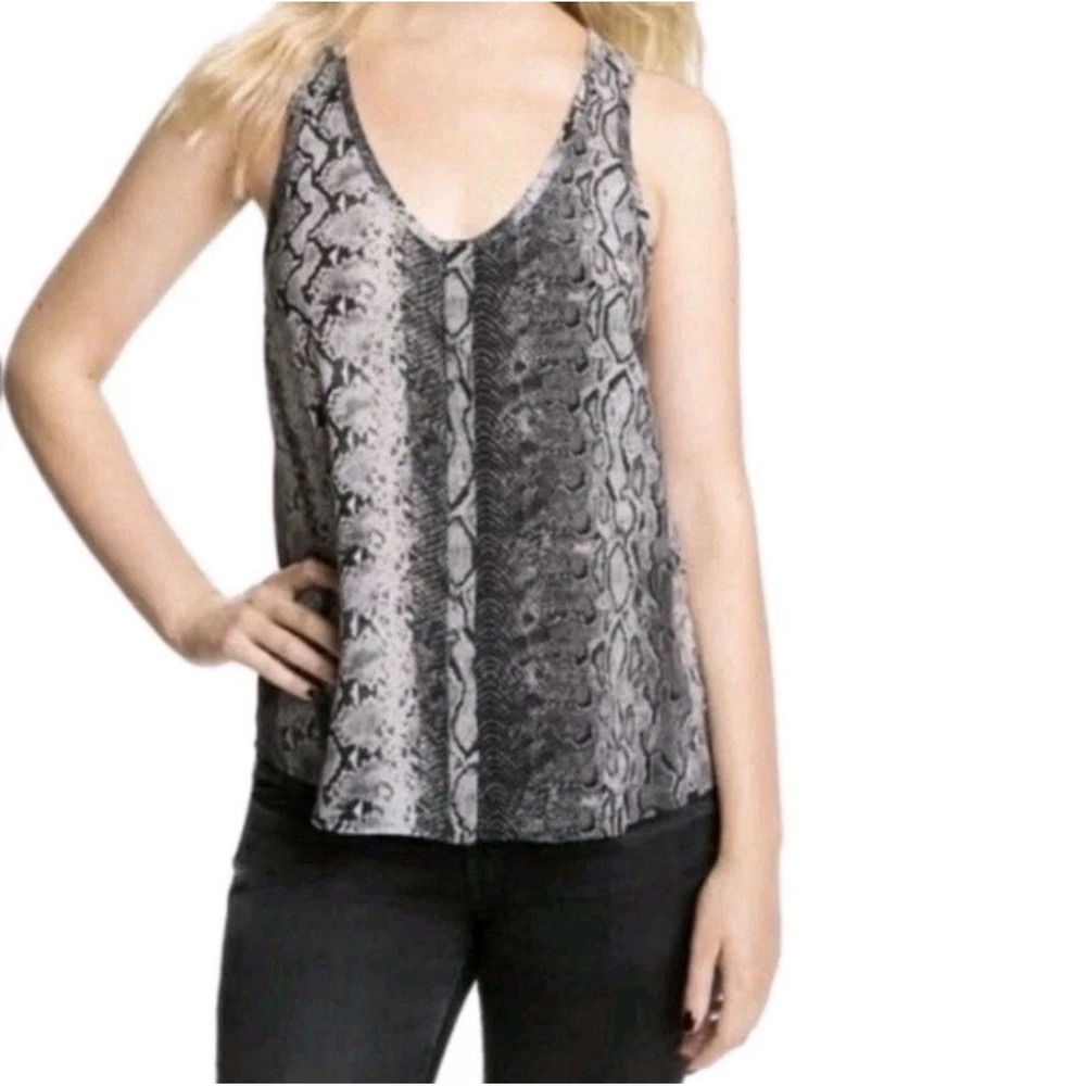 Show Me Your Mumu Snake Print Tank Blouse Womens S Draped Neck High Low Hem